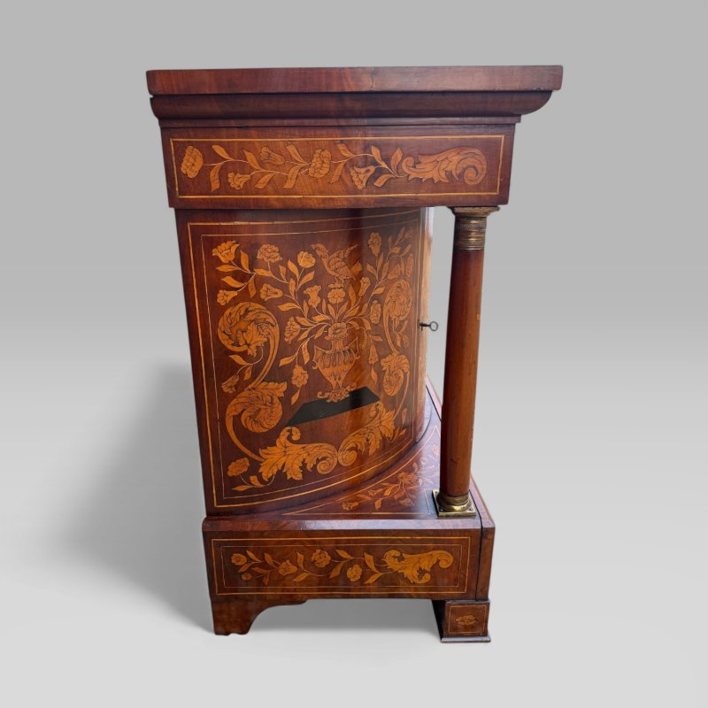 Antique 18th Century Dutch Marquetry Mahogany Console Wall Table Cabinet - Image 6